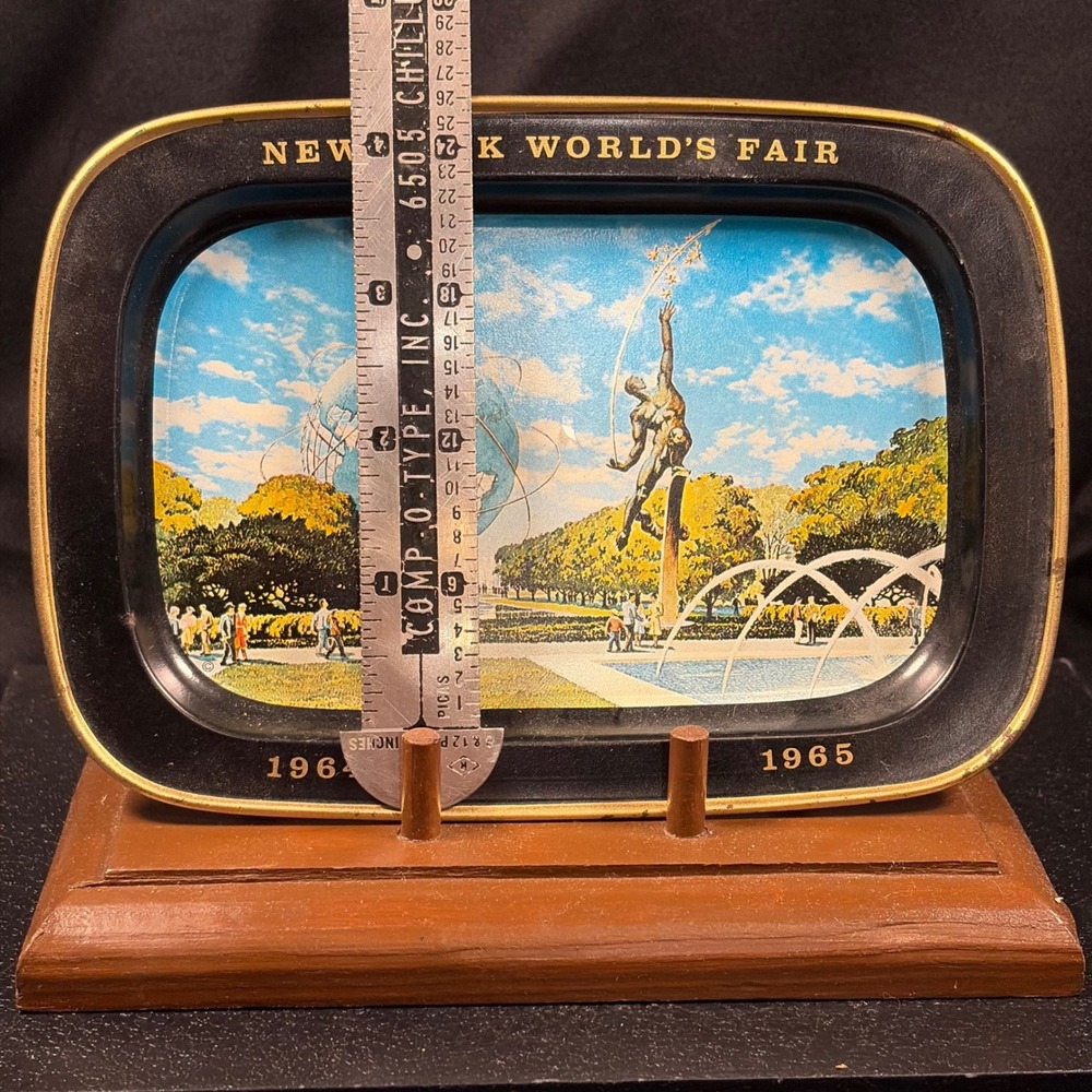 Fabcraft 1964 1965 New York Worlds Fair Unisphere Metal Souvenir Tray Item 312 - Picture 4 of 7